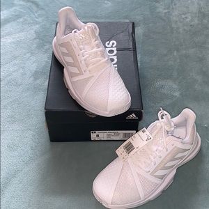 New White Adidas CourtJam Bounce Tennis Shoes